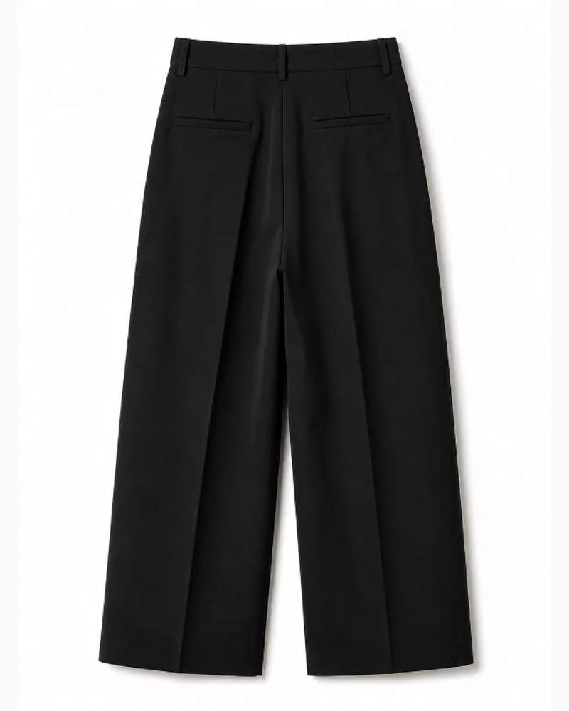 Black Wide Leg Pleated Pants — alternate view