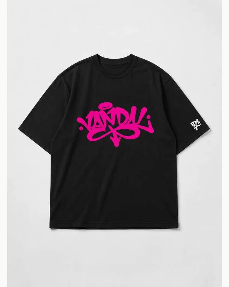 Black Graffiti Oversized Tee