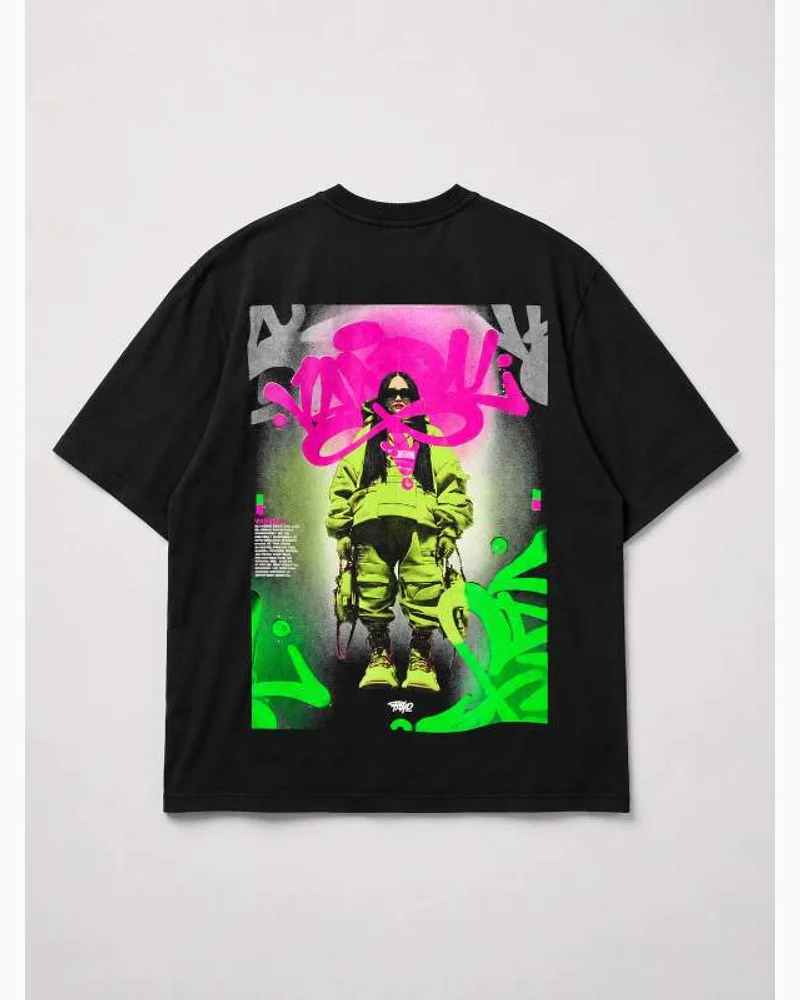 Black Graffiti Oversized Tee — alternate view
