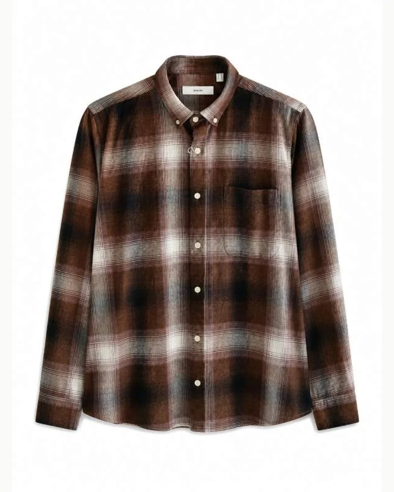 Brown Plaid Flannel Shirt
