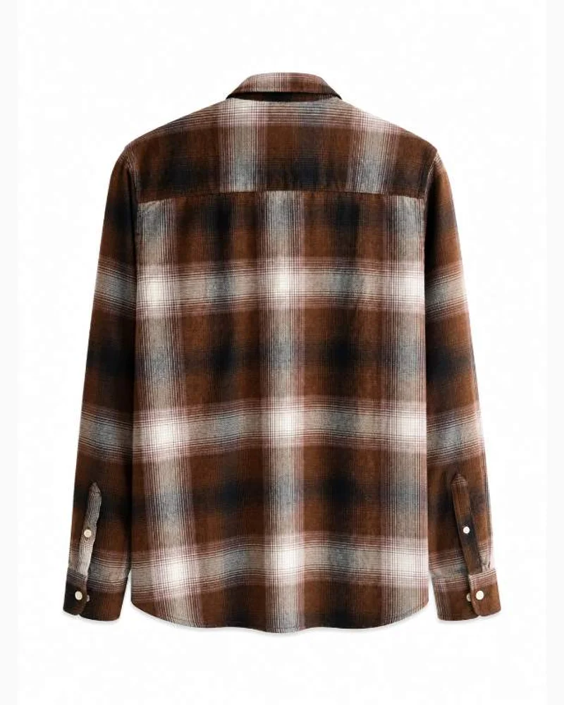 Brown Plaid Flannel Shirt — alternate view