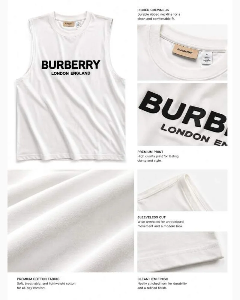 White Logo Print Sleeveless Top — alternate view