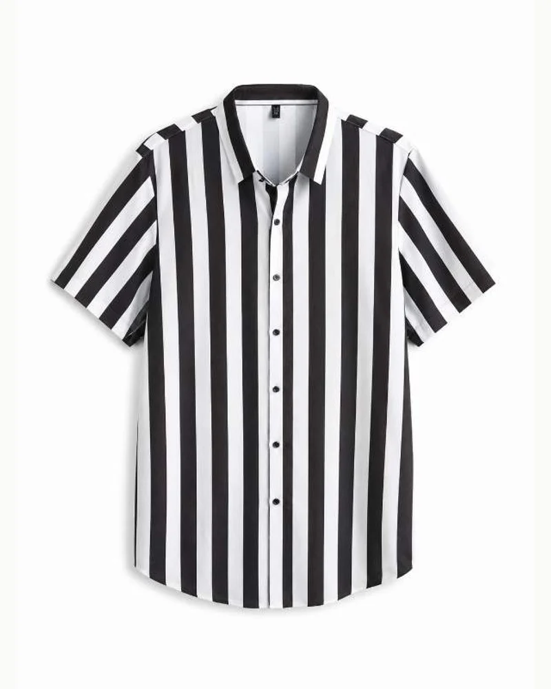 Monochrome Bold Stripe slim fit shirt