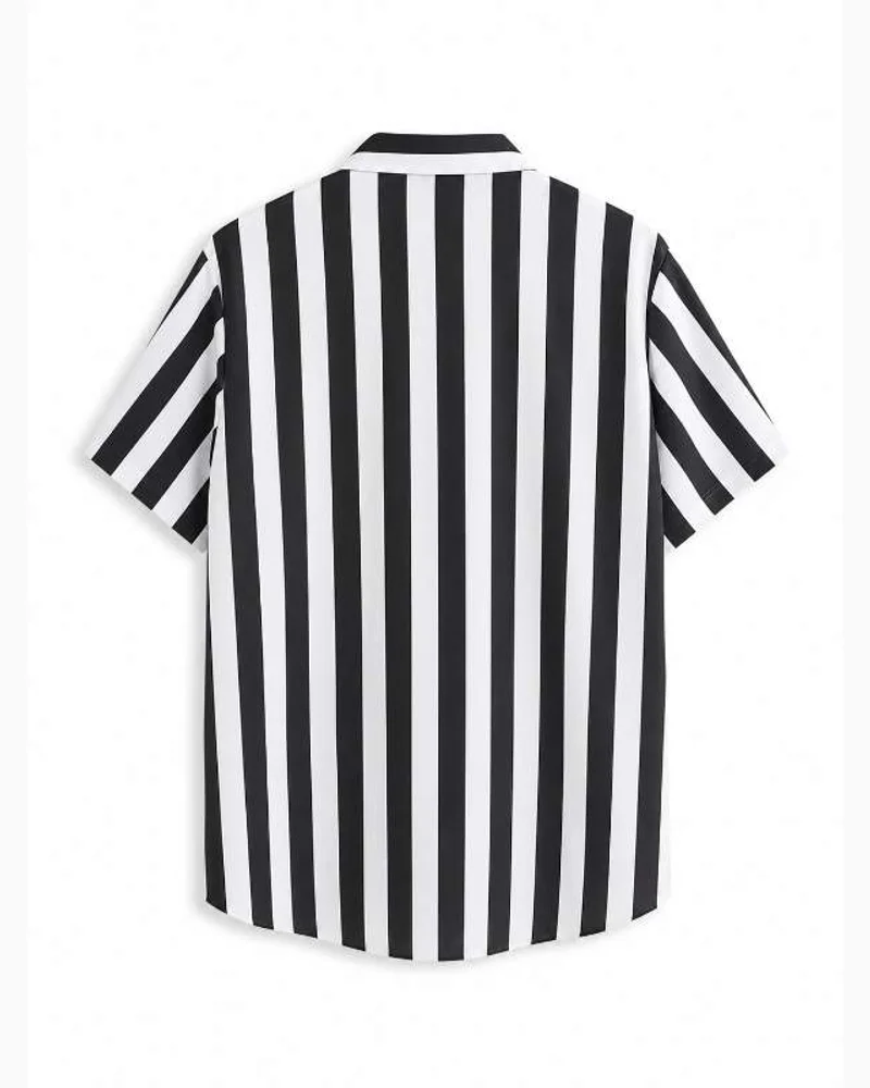 Monochrome Bold Stripe slim fit shirt — alternate view