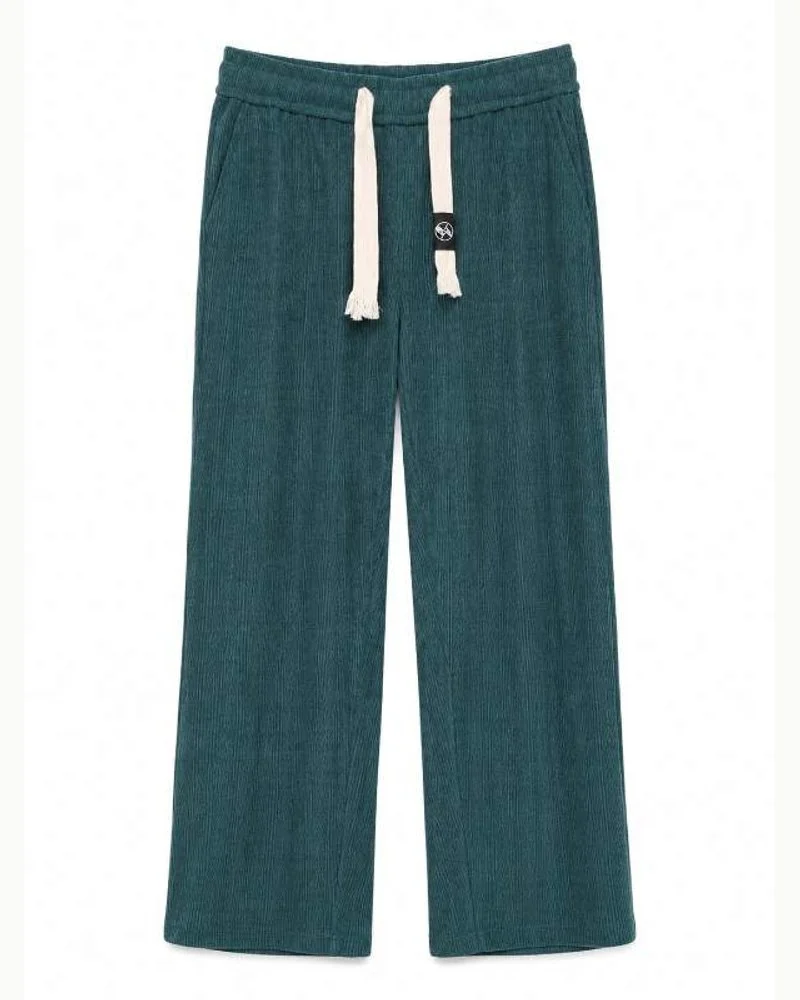 Teal Corduroy Wide Leg Pants