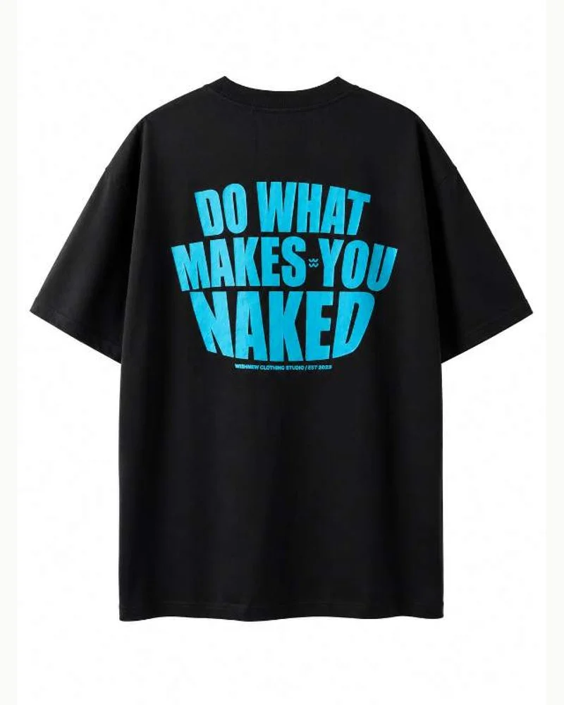 Black Bold Slogan Oversized Tee