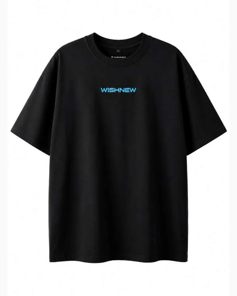 Black Bold Slogan Oversized Tee — alternate view