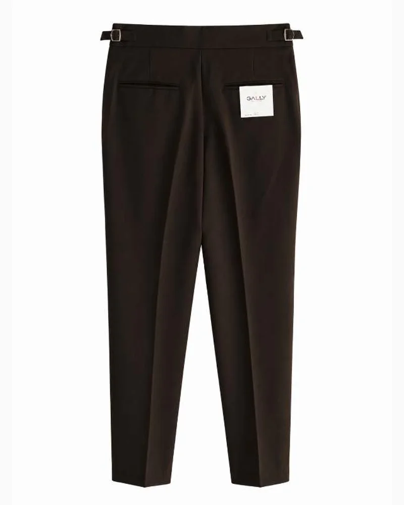 Dark Brown Pleated Tapered Trousers — alternate view