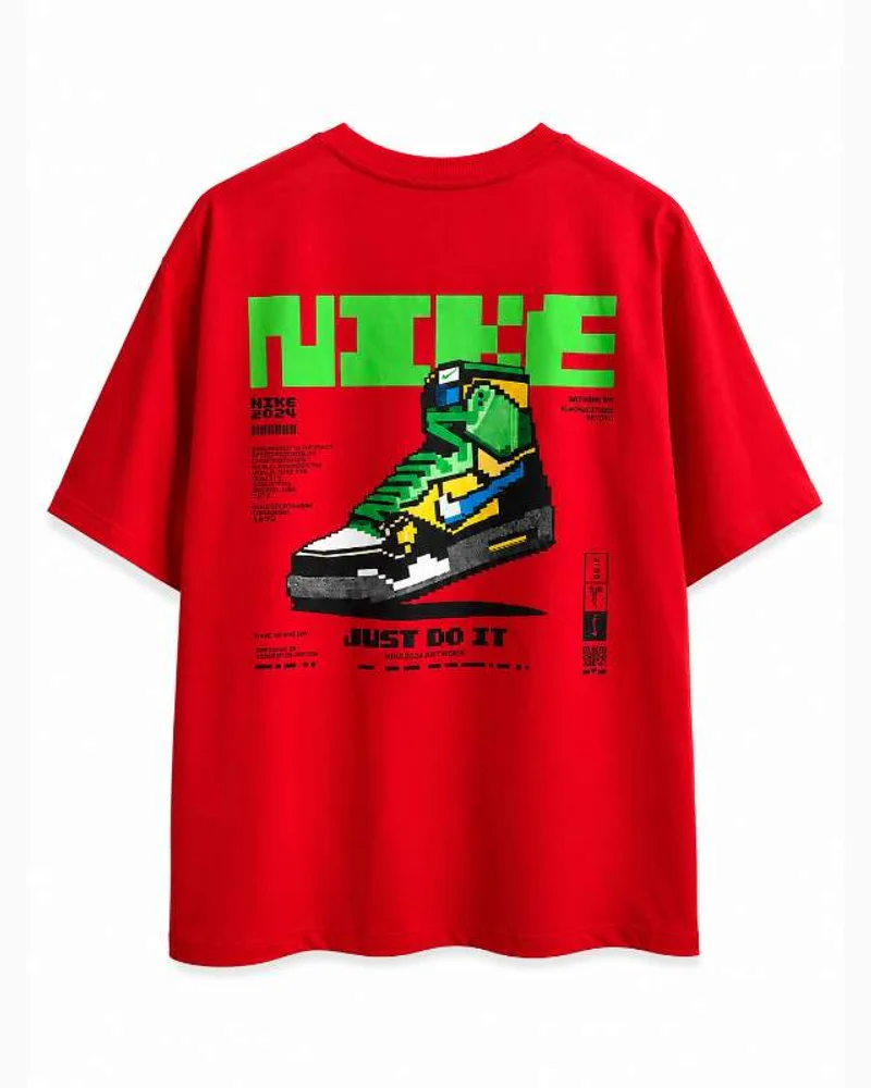 Red Graphic Oversized Tee — alternate view