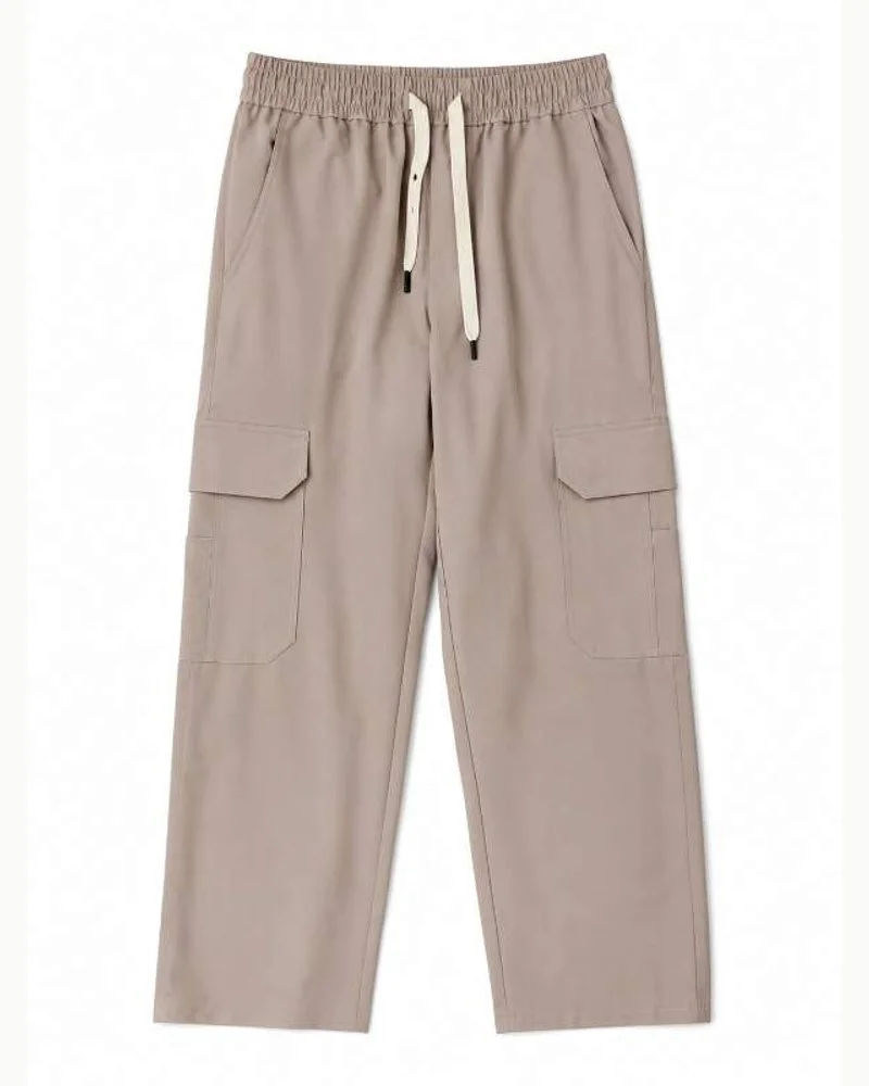 Taupe Cargo Drawstring Pants