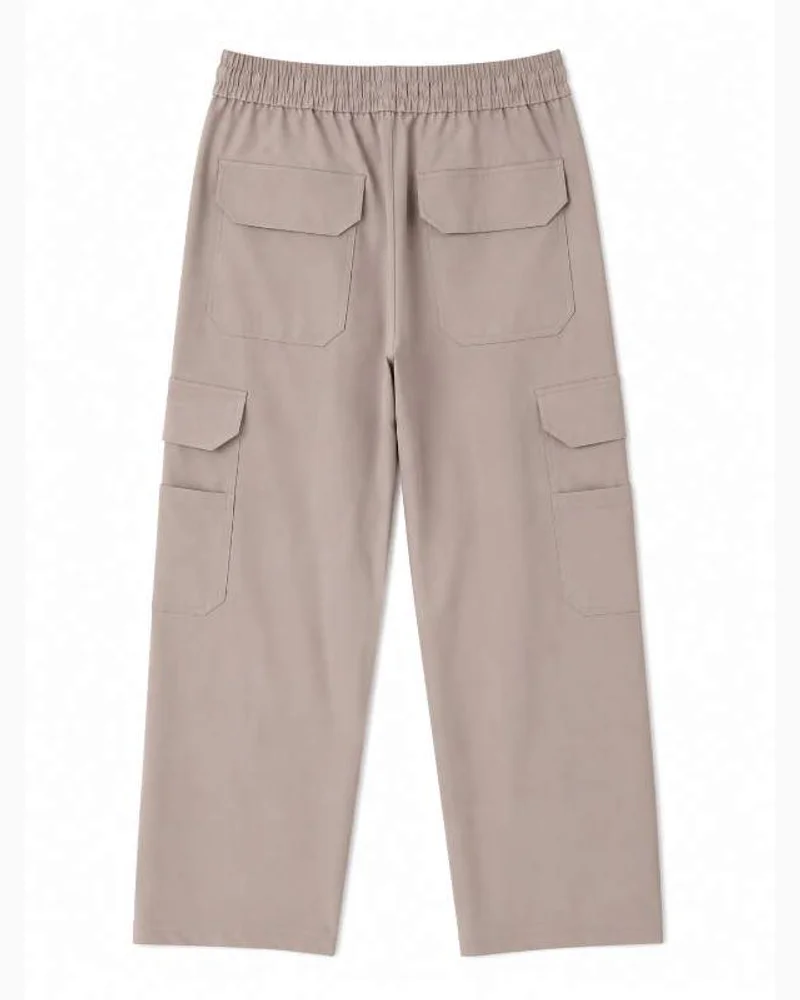 Taupe Cargo Drawstring Pants — alternate view