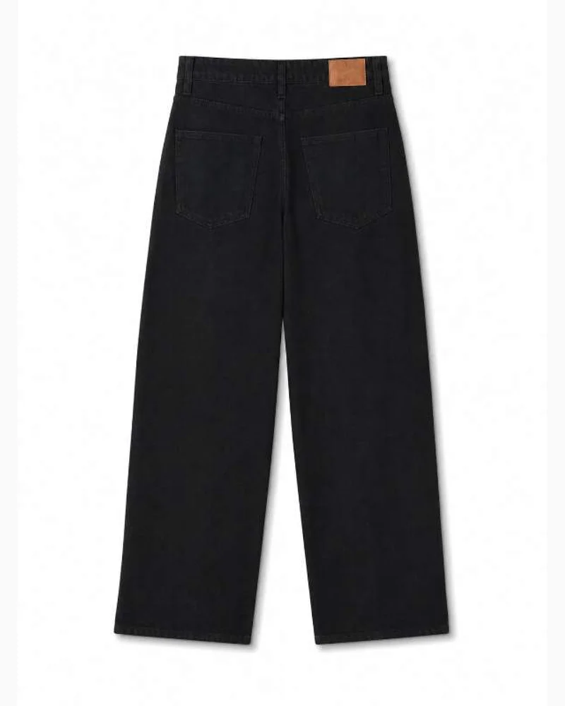 Black Wide Leg Denim Jeans — alternate view