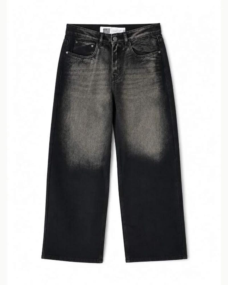 Washed Black Wide Leg Jeans