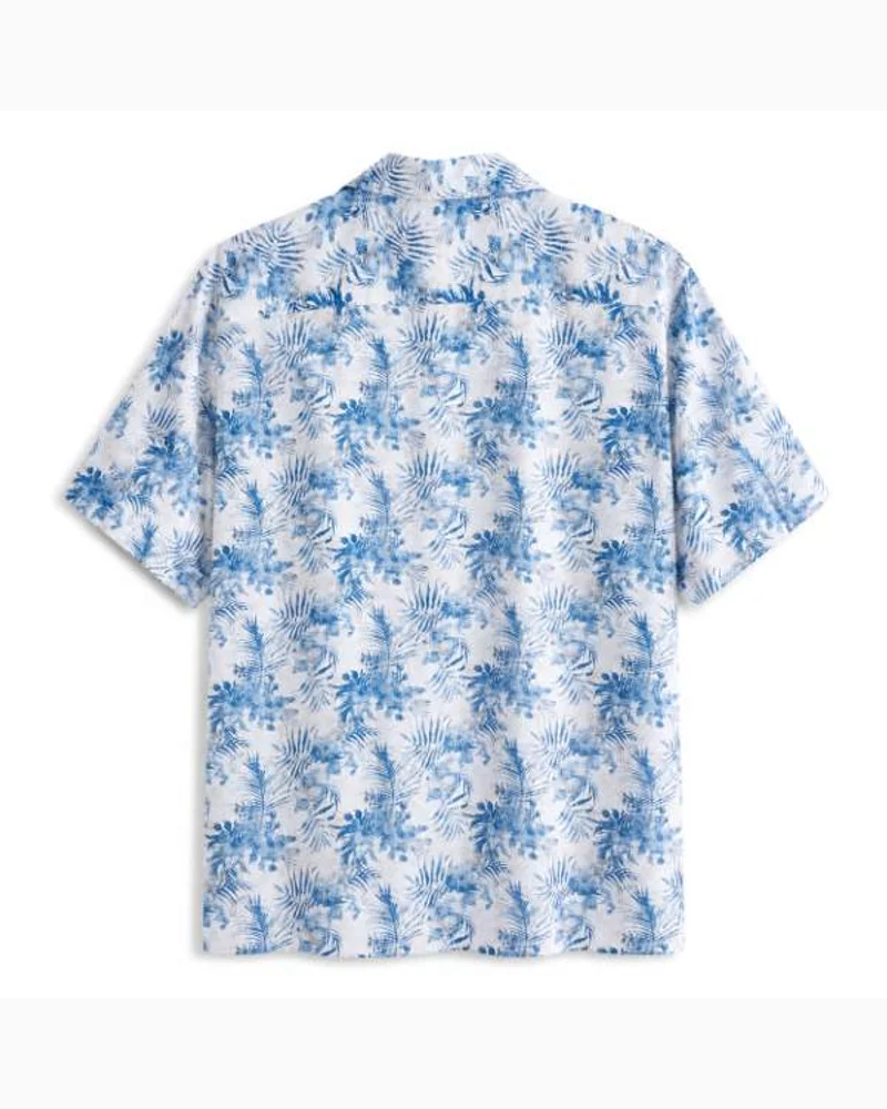 Blue Tropical Print Resort Shirt — alternate view