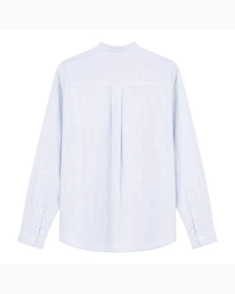 Sky Blue Mandarin Collar Shirt — alternate view