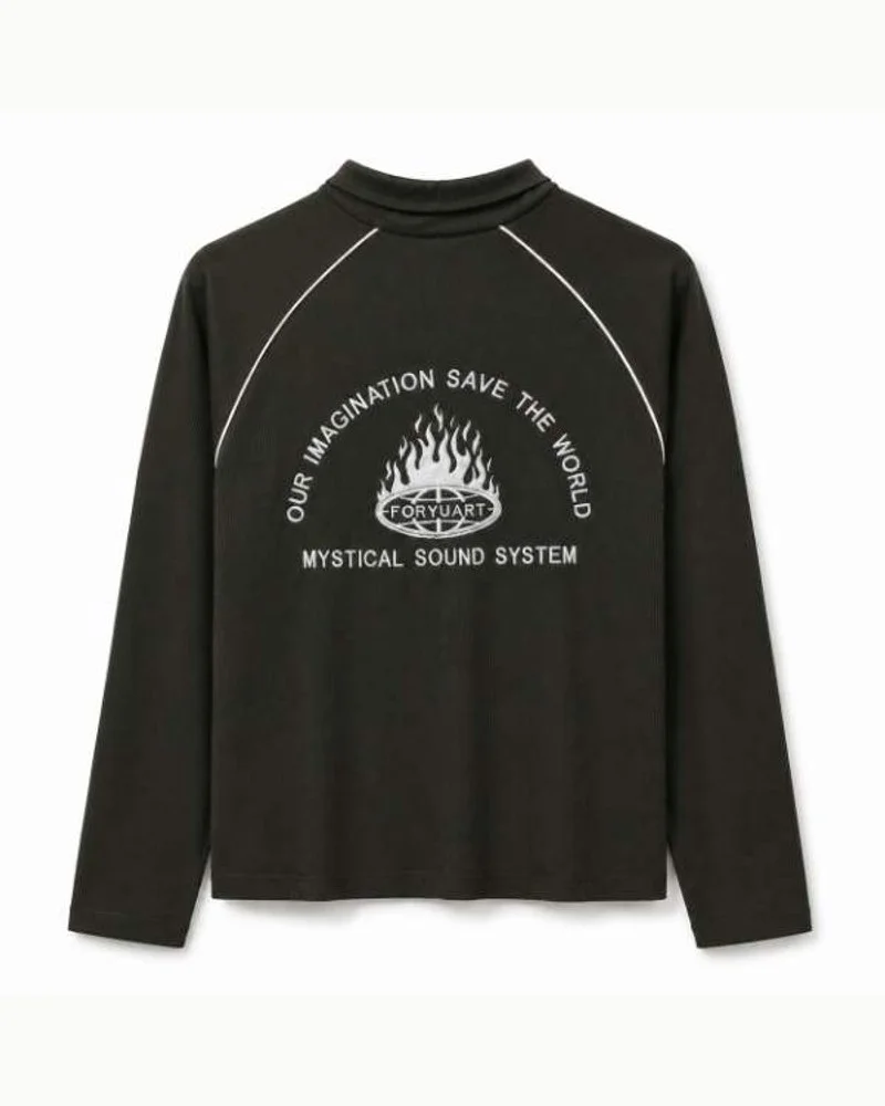 Graphic Mock Neck Top